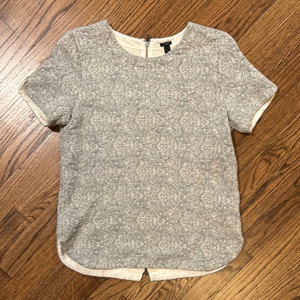 J. Crew Light Gray Patterned Women's Blouse